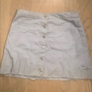 light grey button skirt